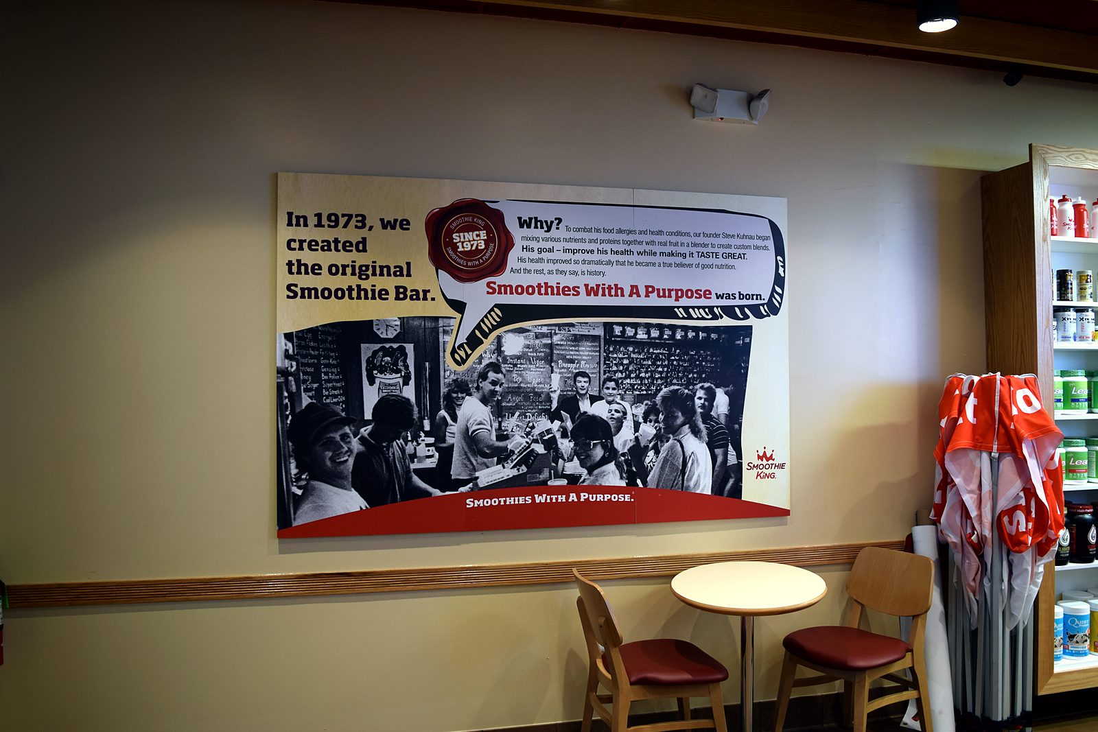 Brand feature wall and seating