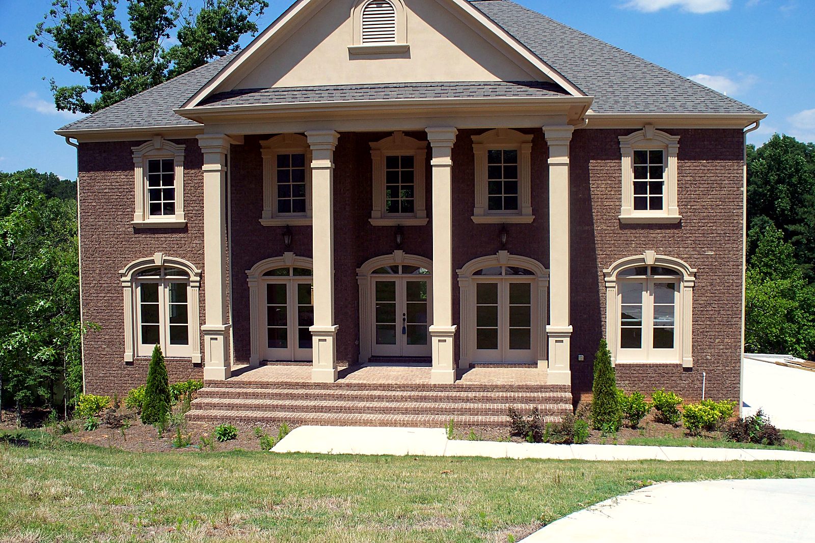 Brick Colonial with Full-Height Portico